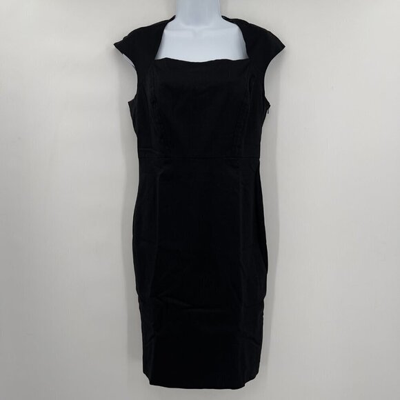 Ted Baker London Cocktail Cap Sleeve Wool Blend Black Midi Dress - Picture 1 of 8